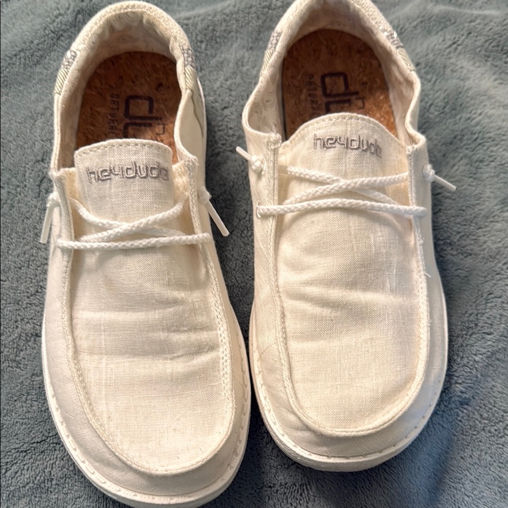 Hey Dude White Slip-On Loafers